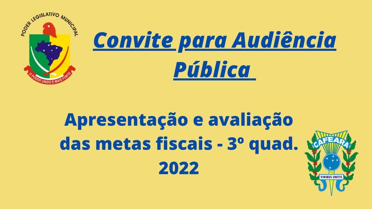 CONVITE PARA AUDIÊNCIA PÚBLICA