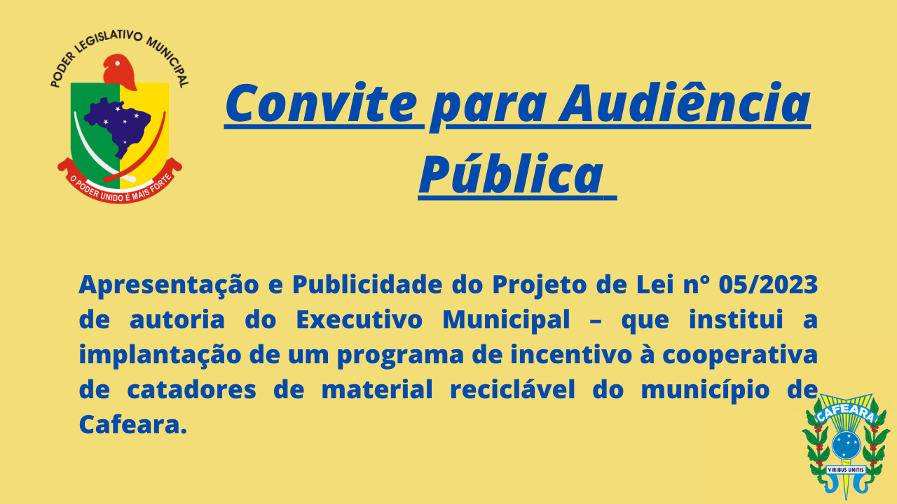 CONVITE PARA AUDIÊNCIA PÚBLICA